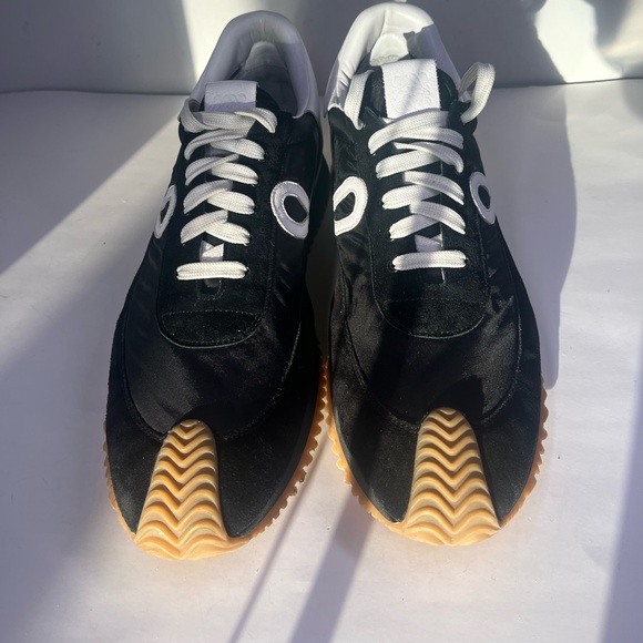 Authentic LOEWE Flow Runner In Nylon And Suede In Black/White - Picture 3 of 13